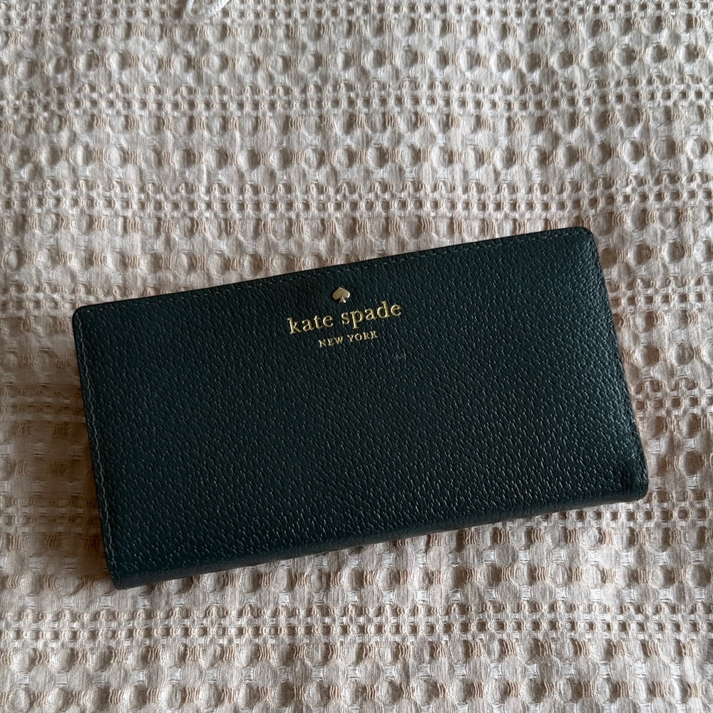 Kate Spade Blue Green Fold Leather Wallet